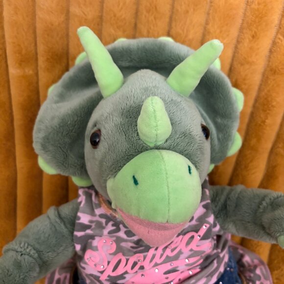 Build-A-Bear (BAB) Retired 2006 Triceratops Stuffie w/ Girl Outfit (SKU: 362TO) - Picture 2 of 11